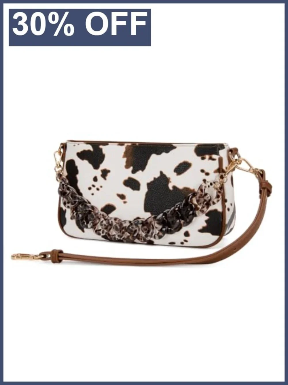 Wrangler Small Cheetah Print Shoulder Bag Clutch Hobo with Acrylic Strap